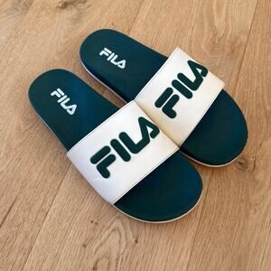 Fila - Slide Sandals in Cream & Green